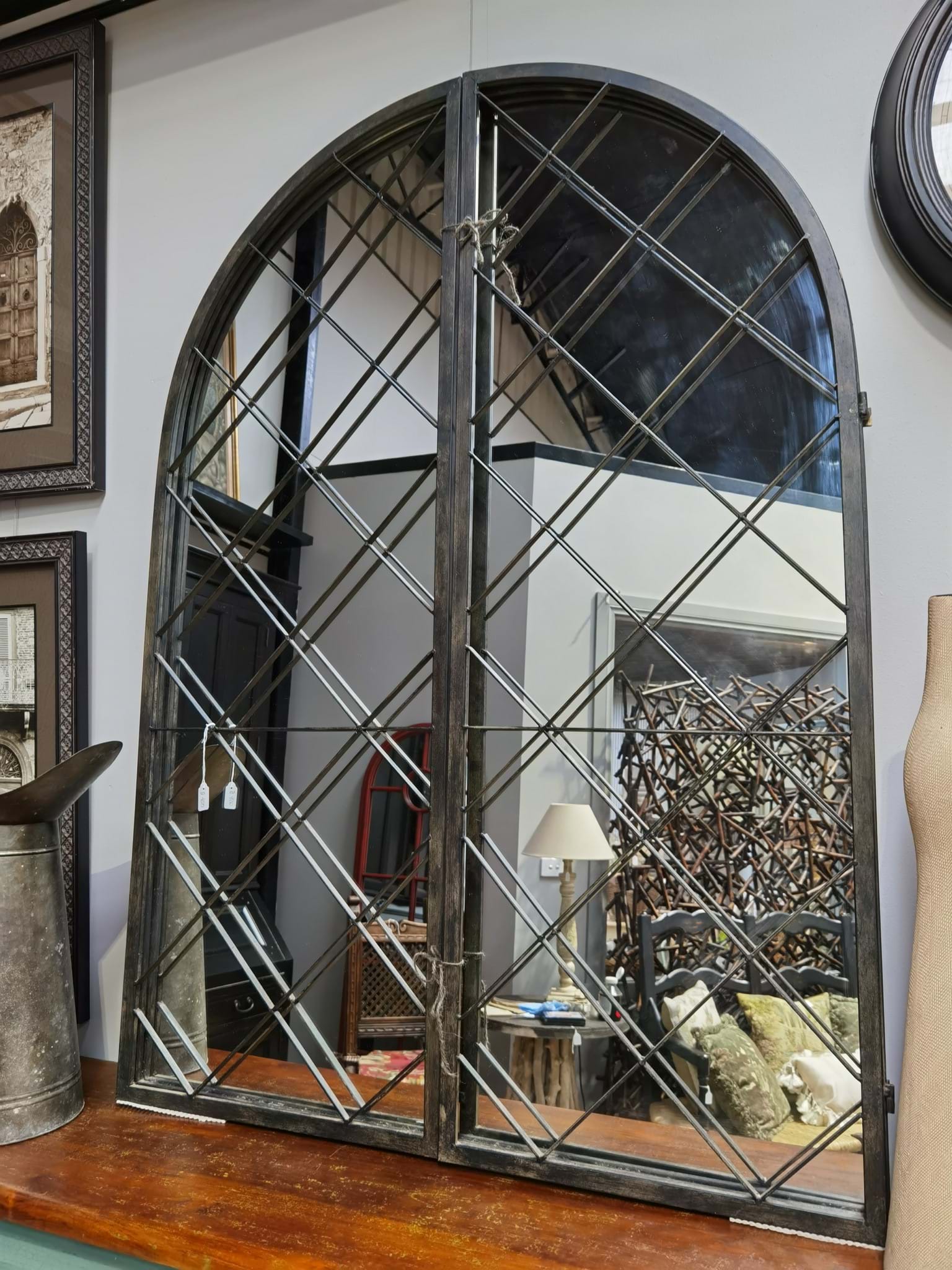 Large Hanging Wall Mirror with Doors